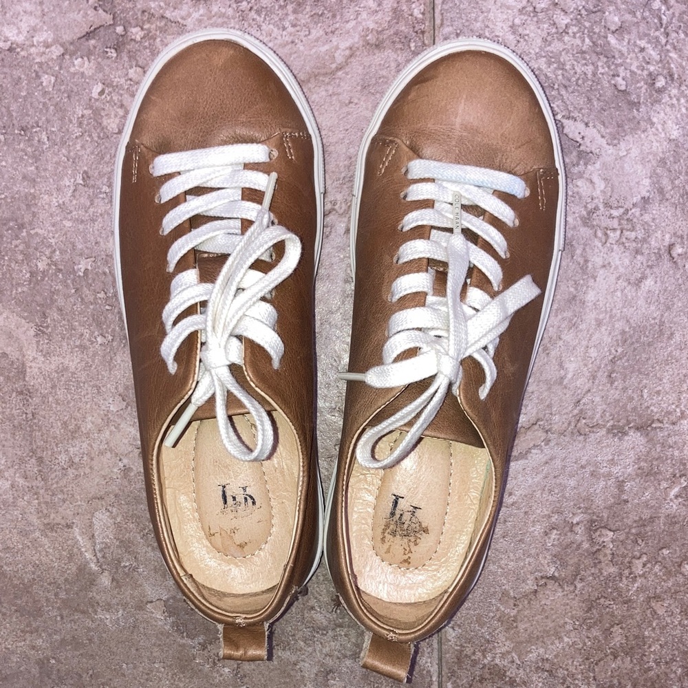 LUXE DE LEON - SELENA Women Light Brown Leather Sneaker Size 6.5